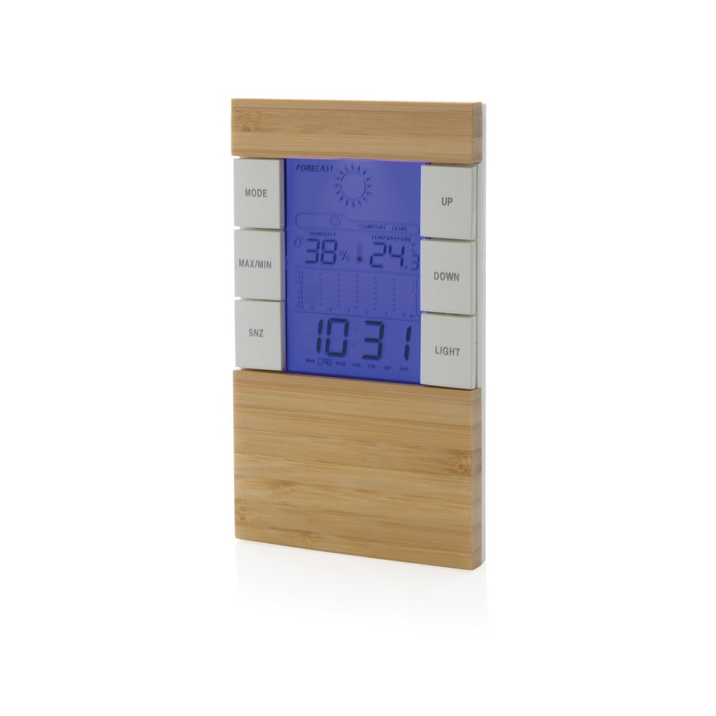 Elektronik, Bildschirm, Computer-Hardware, Überwachen, Digitale Uhr, digitaler Thermostat, Holzrahmen, blaue Anzeige, Bedienfeld, Feuchtigkeit/Temperatur, Thermostat, Digital, Holz, Blaue Anzeige, Wandmontiert
