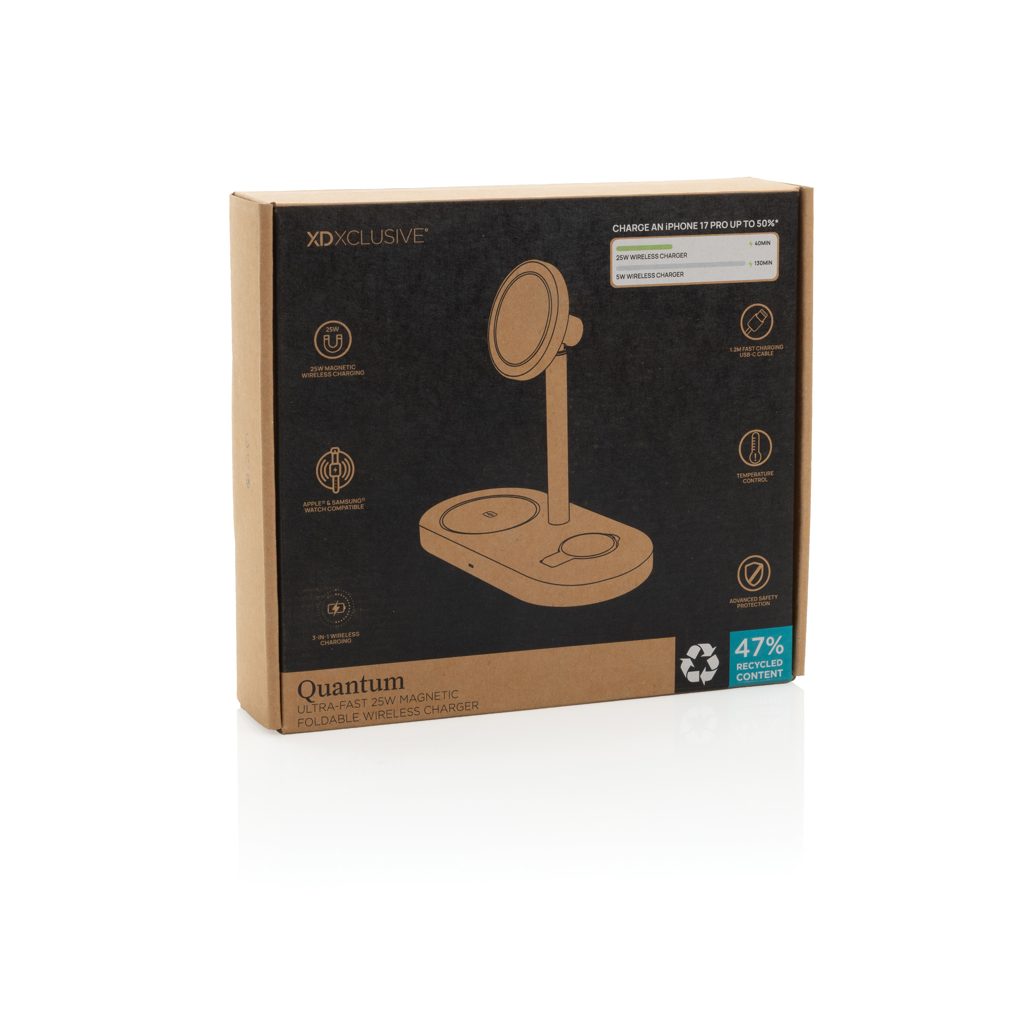 Elektrisches Gerät, Mikrophon, Ladegerät, Magnetisches Wireless Charger, Ständer, Faltbares Wireless Charger, Recycling-Content, Ladegerät, kabelloses Ladegerät, Magnetischer Ständer, Kartonverpackung, USB-C-Ladegerät