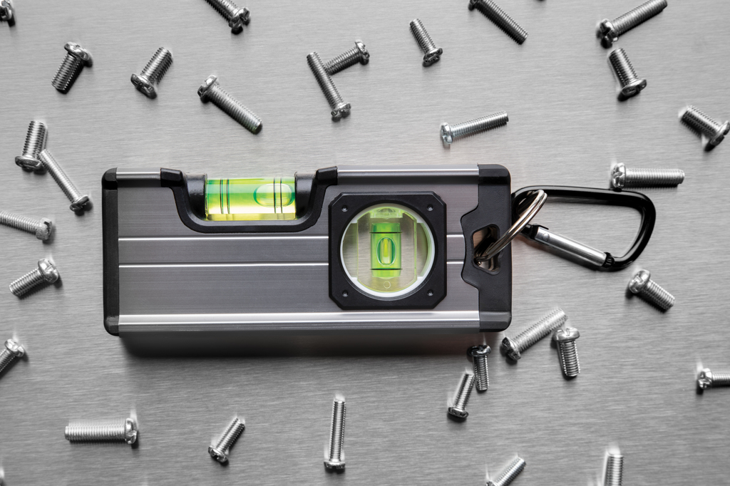 Maschine, Schraube, Wasserwaage, Metallgehäuse, Schraubenkapsel, Karabiner, Werkzeugzubehör, Level, Wasserwaage, Brillenlog, Metall, Haken, level, level tool, carabiner, screw bolts, metal level