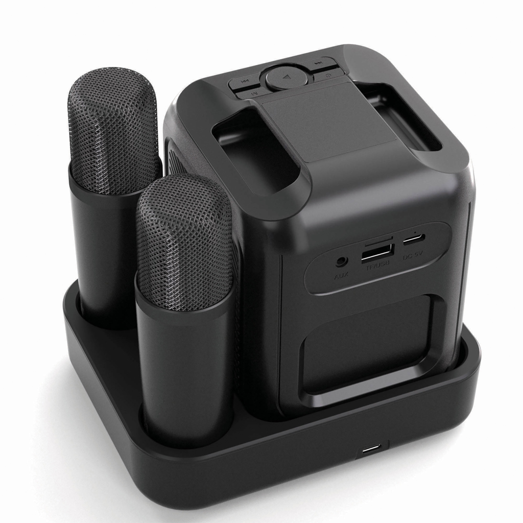 Elektrisches Gerät, Mikrophon, Elektronik, Sprecher, Kamera, Ladegerät, Mikrofone, USB, Stativbasis, Kompaktes Set, Lavalier-Mikrofon, USB-Ladebasis, Kompaktes Set, Drahtloses Mikrofon, Schwarz