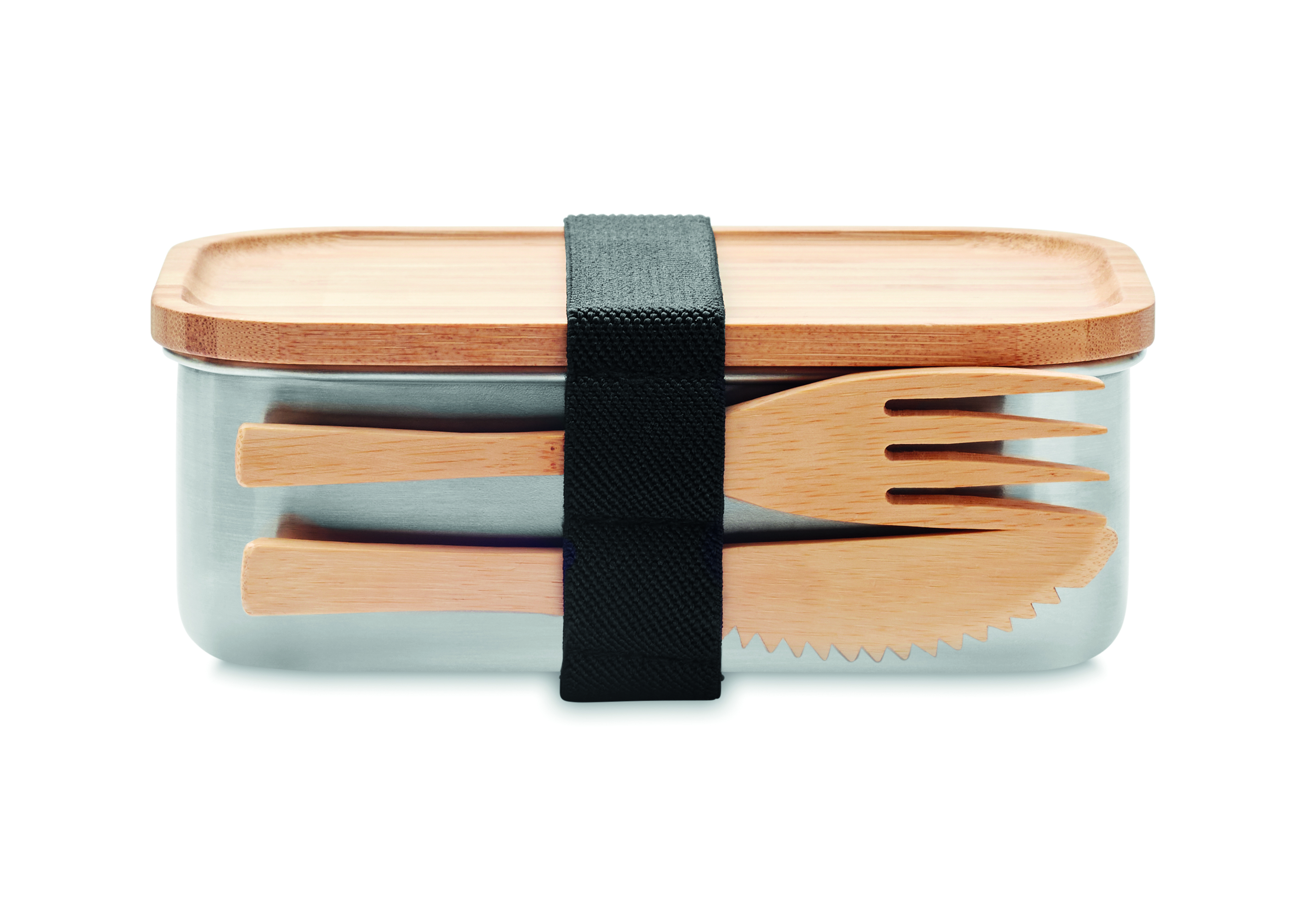 Bento-Box, Lunchbox, Holzgeschirr, Besteck aus Holz, Tragestrapsel