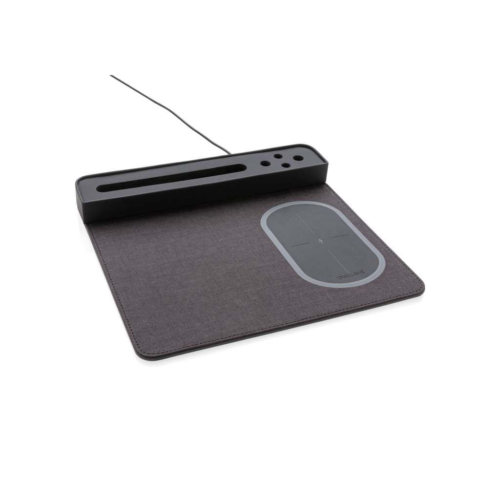 Matte, Mauspad, Schreibtischmatte, Ladeschale, Wireless-Charging, Pad, Matte, mauspad, drahtloses ladegerät, ladeunterlage, graue pad, schreibtischzubehör, Pad, Wireless charger, Desk mat, Foldable stand, Mouse pad