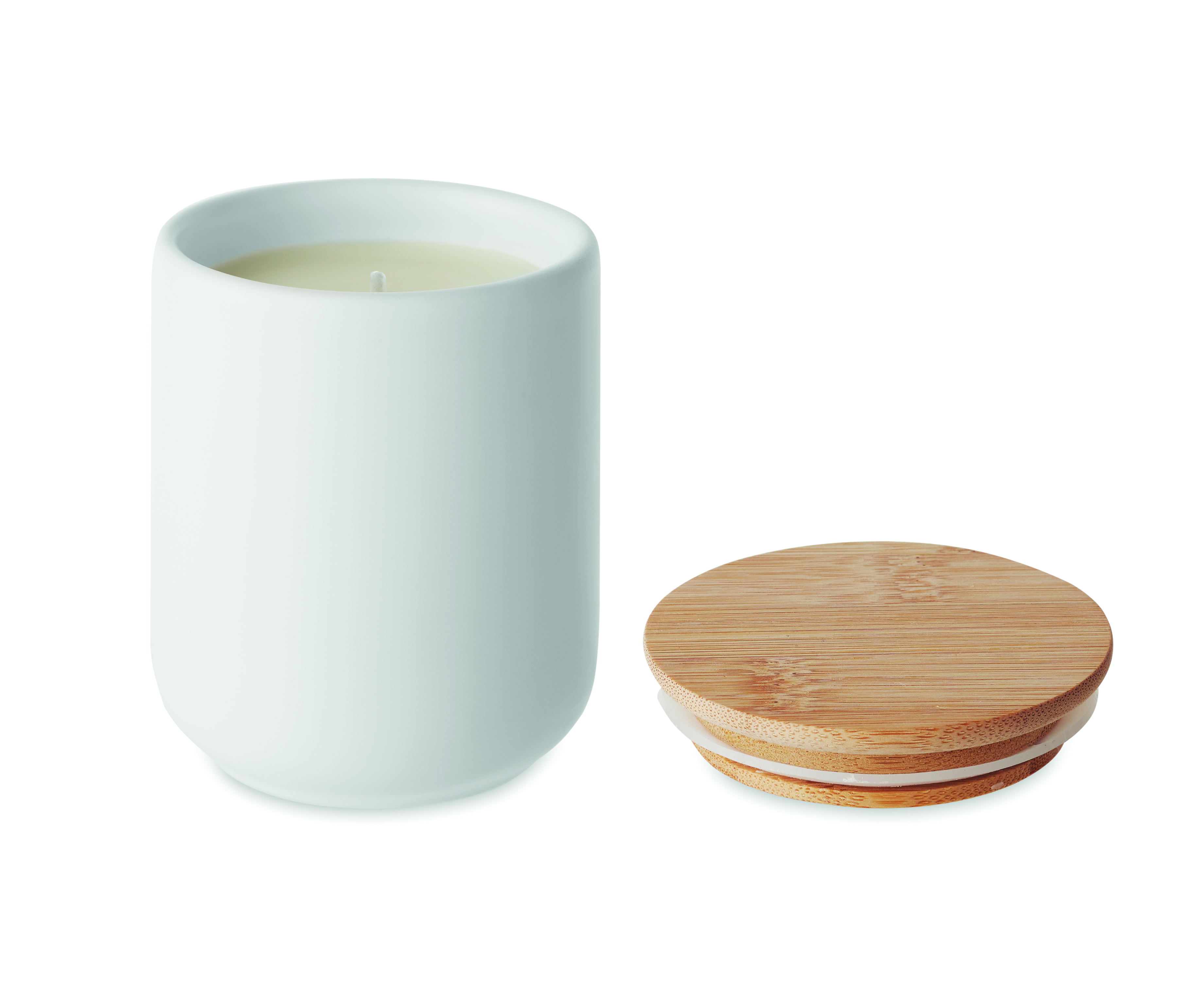 Kerze, Stumpenkerze, Kerzenhülle, Holzdeckel, Votivkerze