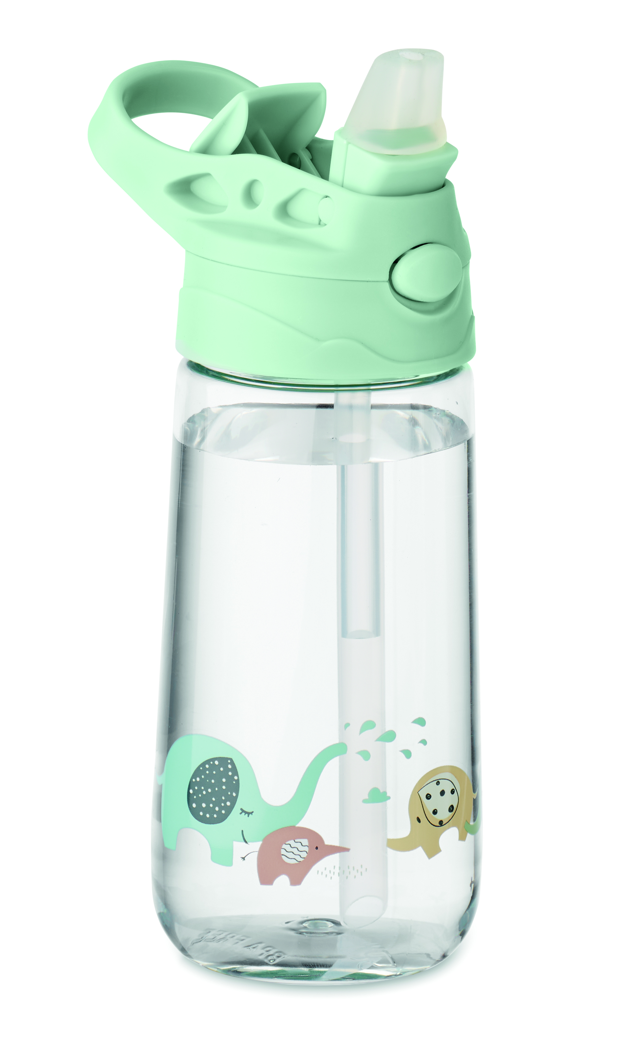 Trinkflasche, Kinderflasche, Trinksystem, Grün, Elefanten Muster, Trinkflasche, Wasserflasche, Kinderflasche, Grüne Flasche, Tiermotiv, Trinkflasche, Wasserflasche, Silikondeckel, Kindersport, Elefanten Muster