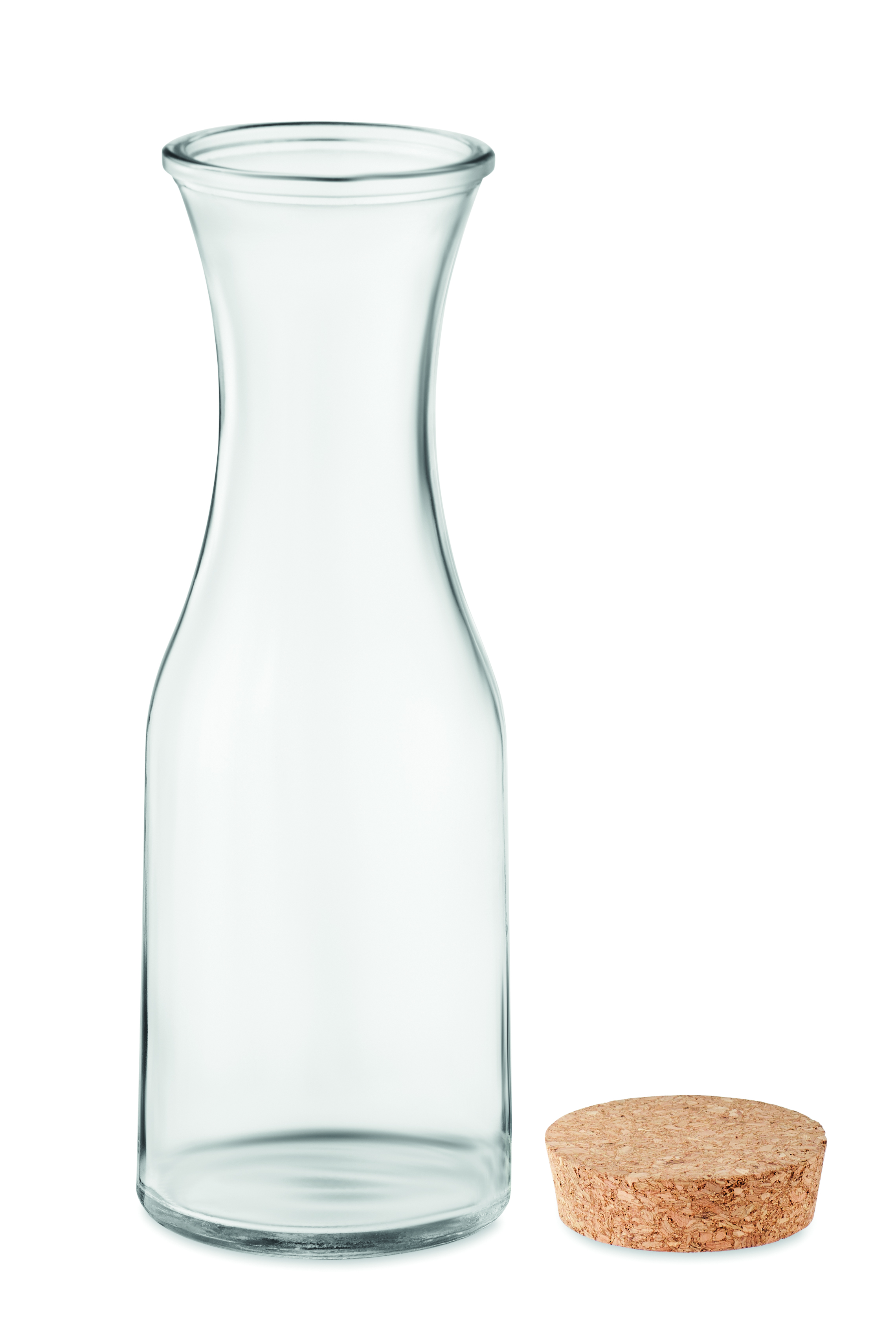 Glasvase, Halsvase, Transparent, Korkdeckel, Korken